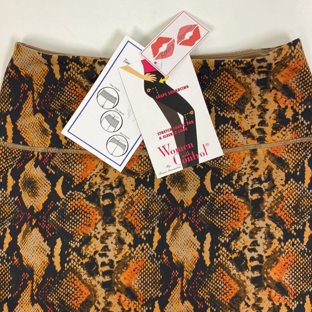 NWT Women with control Pencil Skirt snake skin, print, brown, black , size s